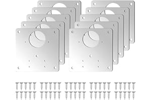 Kamtop Cabinet Hinge Repair Plates - 10 PCS Kitchen Cupboard Hinge Repair Brackets with Holes, Stainless Steel Repair Brackets with 50 Screws Flat Fixing Brace Bracket for Furniture Wardrobe Door
