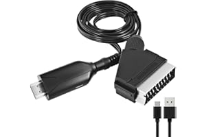 suuosl Scart to HDMI Converter Compatible with HDMI1.3, Full Hd 720p/1080p Scart to HDMI Cable & Video Audio Adapter for Vhs, Dvd, Vcr, Display on Hdtv, No Need To Install Drivers, Plug and Play