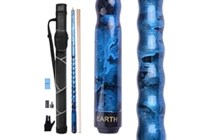 AB Earth Queuestäbchen-Set für Billardqueue, 13 mm Spitze, Ahornholz, mit Hartschalenkoffer