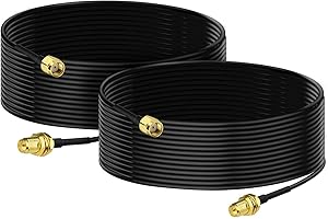 Bingfu RP-SMA Male to RP-SMA Female Bulkhead Mount RG174 WiFi Aerial Antenna Extension Coaxial Cable 5m (2-Pack) for Wireless Mini PCI Express PCIE Network Card WiFi Router Gateway