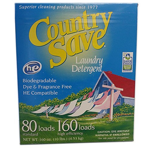 Country Save Gentle Powder Soap Laundry Detergent For Cloth Diapers He, 10Lbs 160 Load