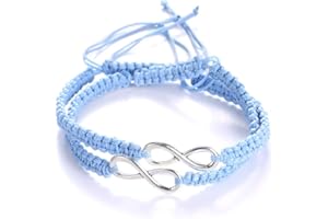 AidShunn Bracelets infini tressé à la main réglable tressé pour hommes femmes amitié famille couple 2pcs