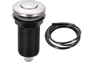 RQYEKDO Garbage Disposal Air Switch Kitchen Sink Top Long Stainless Steel Brushed Nickel Long 2.5" for Food and Waste Disposal On/Off Air Button Parts
