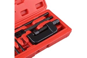 LYRLODY Smontacatena e Rivettatrice Moto Bicicletta, Moto Bicicletta Catena Riparazione Strumento, Adatto per 420-630 Catena, con Valigetta Rossa