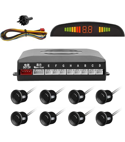 Kit 4 Capteurs De Recul Voiture – Alarme Sonore, Détection 0,3-2,5 M, Sécurité Parking, évite Les Collisions