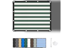 ZHhan Garden Sun Screen Fabric Shade Net Outdoor Fence Netting Screening, Backyard, Patio, Balcony, Includes Cable Ties 8 Days Delivered 9 Colors Green & White,0.8x3m