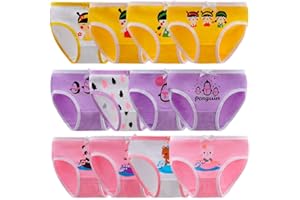 Anntry Niños Paquete de 12 Calzoncillos Calzoncillos cómodos y Suaves Ropa Interior de algodón Niñas pequeñas Bragas Surtidas 2-12 años