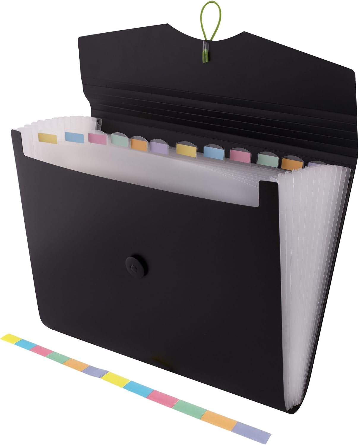 D.RECT 5580 - Trieur Extensible 12 Poches A4 | Extensible Classeur Documents | Accordéon Classeur Pochettes Porte-documents, Noir