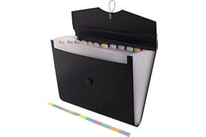 ‎D.RECT D.RECT 5580 Fächermappe Ordnungsmappe erweiterbar Dokumentenmappen 12 Fächer A4 Schwarz