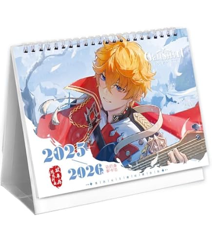 Calendrier De Table Arlecchino 2025-2026 – Illustration Anime Genshin, Super Mignon Et Pratique !