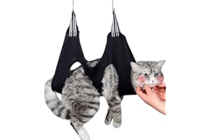 Qrity 1 x uprząż do hamaka dla zwierząt domowych, torba do pielęgnacji kotów, pomocnik do pielęgnacji zwierząt domowych z 2 haczykami, oddychająca uprząż do pielęgnacji, wisząca do przycinania