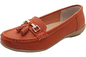 JO & JOE Femme Cuir Plat Mocassin Femmes Décontracté Confortable Cuissard Talon Bas Compensé Chaussures Travail