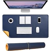 McStorey Masa Desk Mat 60x30 cm &Ccedil;ift Taraflı Deri Mouse Pad Kaymaz Suya Dayanıklı Rulo Yapılabilir Kompakt Masa Koruyucu Ofis