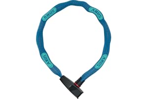 ABUS Catena 6806K zapięcie łańcuchowe – lekkie zapięcie rowerowe z hartowanej stali z modnym wężem tekstylnym – łańcuch czworokątny z poziomem bezpieczeństwa ABS 6 – 85 cm – niebieski