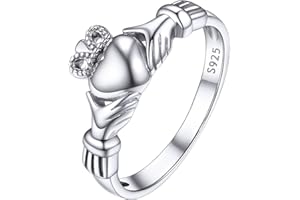 PROSILVER Women S925 Sterling Silver Claddagh Ring - Celtic Jewellery Irish Claddagh/Triquetra Knot -with Gift Box