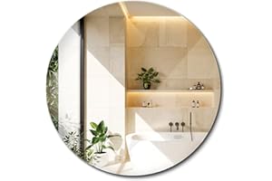 GENERIC Specchio Senza Cornice Ø 100 cm Grande Rotondo Minimalista da Parete per Bagno Cucina Soggiorno e Corridoio
