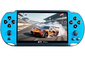 Console per videogiochi retrò YHFITN con schermo IPS HD da 5,5", supporta più emulatori con giochi, lettore MP3/MP4 e connessione TV, ideale per regali di Natale e compleanno (Blue)