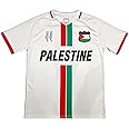 Palestine Team Football Jersey, White with Red-Green Stripe, Sports Fan Shirt