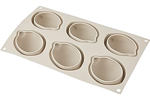 silikomart | Moule en silicone pour Monoportions LEMON DELIZIA, anti-adhérent, 6 Monoportions, Lot de 1 Moule à gâteau, Design 3D, 85 x 59 h 42 mm, Volume 636 ml, Made in Italy