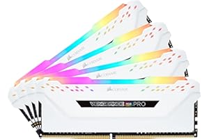 Corsair Vengeance RGB Pro - Kit de Mémorie Enthousiaste (32Go (4x8Go), DDR4, 3200MHz, C16, XMP 2.0) - Blanc