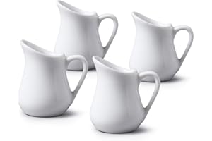 WM Bartleet & Sons 1750 TSET21 Lot de 4 Crémiers à Ventre Traditionnel en Porcelaine Blanc, 20 millilitres