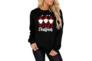 LACOZY Christmas Sweatshirts Women Xmas Tops Santa Tree Graphics Pullover Holiday Long Sleeve Tee Party Blouse