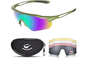SNOWLEDGE Sports Sunglasses UV 400 Protection, Cycling Glasses with TR90 Superlight Frame for Men Women Cycling Climbing Fishing Driving Golf