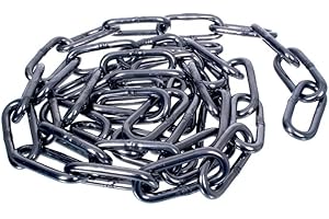 NAJDER Edelstahlkette 5m, Edelstahl Ketten, Sicherungskette, Kette Hängesessel, Absperrketten, Max 320kg, Langglied 3mm x 5m, DIN 763, Dicke 3mm, Edelstahl A4, Inox, AISI 316, Premium Qualität