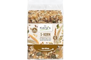 ‎DR KARG Dr. Karg’s Knäckebrot 5-Korn - knusprig, vegan, mit Hafer, Dinkel, Roggen, Weizen & Gerste, reich an Ballaststoffen, mit Sauerteig & ohne Zusatzstoffe, 10x200g