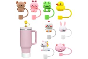 AETHERAURORA 8 Pezzi Coperture per Cannuccia in Silicone, 10 mm Copri Cannuccia, Antipolvere, Riutilizzabili, Tappo per Cannuccias Riutilizzabile, Accessori Copri Cannucce, Copris Cannucce in Silicone per Cup