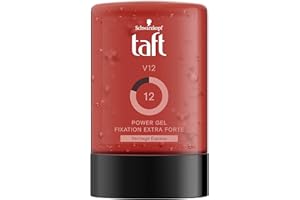 Schwarzkopf - Taft - Gel Cheveux - V12 Power Gel - Fixation Forte - Longue Durée - Tenue 24h - Coiffant Cheveux - Flacon 300 ml