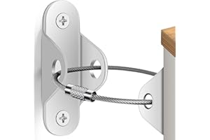 BURMIROX Furniture Anchors (6 Pack) for Baby Proofing, Furniture Straps Anti Tip Furniture Anchor Securing Keep Baby Pet Safety from Falling Furniture, Metal White Earthquake Straps