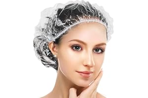 ‎G2PLUS G2PLUS Pack of 100 Disposable Shower Caps, 50 cm Plastic Cosmetic Caps, Disposable Hair Caps for Salon, Disposable for Travel, Bath Cap, Disposable for Long
