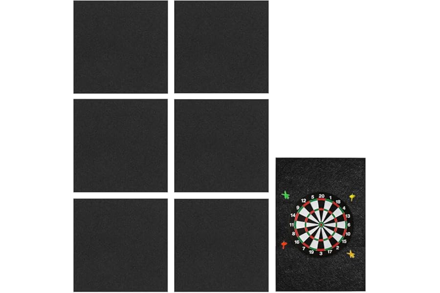 Weciau Dart Board Wall Protector, Felt Dartboard Wall Protection, Self-Adhesive Spliced Wall, Wall Tiles Dartboard Surround Protector, Backboard Cork Board for Protection