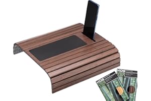 Kos Design Bambus Holz Sofatablett/Sofatisch für Armlehne mit Anti-Rutsch. Armlehne Protektor, Getränkehalter Untersetzer (Dunkel)