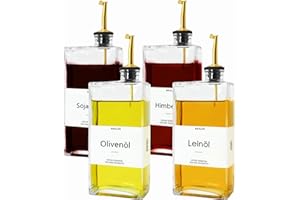 BIKALAN Bouteille d'huile avec bec verseur, distributeur de sirop de café, lot de bouteilles d'huile d'olive, distributeur d'huile en verre de 500 ml, distributeur d'huile sirop, distributeur à pompe