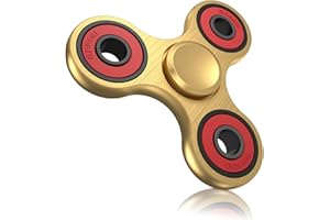 Vofolen Fidget Spinner Sensory Toy Stainless Steel Metal Bearing High Speed 3-6 Min Spins Hand Spinners EDC ADHD Anxiety Stress Relief Tri Finger Fidget Toys for Kids Adults-Gold
