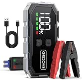 GROOVE F11 15800mAh 2000A Tepe Akımı Ak&uuml; Takviye Cihazı Taşınabilir Jump Starter (Powerbank+Led Lamba+LCD Ekran) Benzinli ve 
