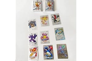 Douer Nuevo 25 Cartas Pok de Lamina con Alto Ataque, Version Español, Material de PVC, Cartas de Colección (Plata)