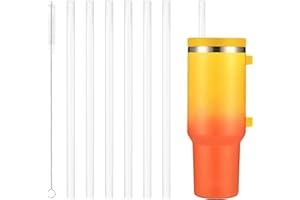 NUQIN 6PCS Stanley Cup Straw,Stanley Straw Easy to Clean,Transparent Straw, Replacement Straws for Water Bottles,Reusable Stanley Cup Straw Replacement,Compatible with 30oz/40oz Cup(12in/30cm)