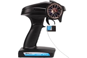 BuyWeek Transmisor RC, Transmisor Mando Emisora RC de Receptor y Transmisor 2.4G 3 Canales Controlador de Coche de Transmisor de Control Remoto para Barco Car