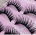 Malloom 5 Pairs Fashion Natural Handmade False Black Eyelashes - Makeup (Black)