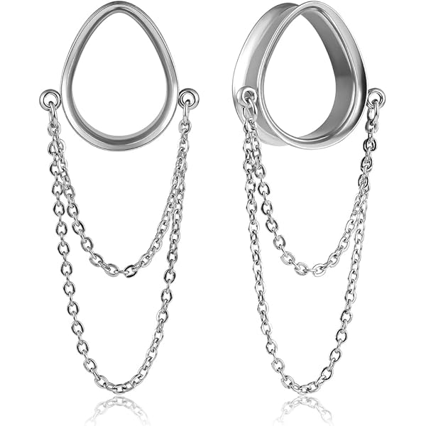 Écarteurs D'oreilles (1 Paire) En Acier Inoxydable 316L - Tunnels Creux De 8mm à 25mm, Noir/or/argent