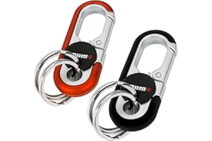 QIYICHE 2-częściowy karabińczyk do kluczy, pierścień na klucze, z 4 breloczkami, pierścień na klucze, stop cynku, mini karabińczyk, jako prezent biznesowy dla mężczyzn i kobiet