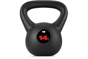 ‎HS HOP-SPORT Hop-Sport Kettlebell 4kg bis 20kg aus Kunststoff, Kugelhantel für effektives Ganzkörpertraining, Gewichte für Zuhause, Ergonomische Griffe, Home Gym Equipment