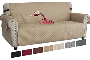 CYCMACO Funda Sofa 3 Plazas, Funda Impermeable Sofa, Cubre Sofa Verano con Reposabrazos, Fundas De Sofa Ajustables, Fundas para Sofa Antipelos, Funda Sofa Gatos, Caqui