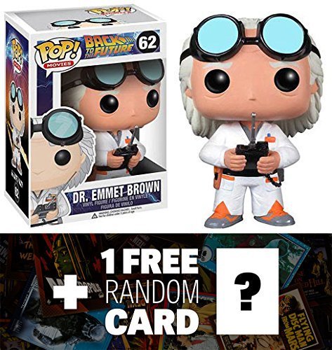 Dr. Emmet Brown : Funko POP! x Back to the Future Vinyl Figure + 1 FREE Classic Sci-fi & Horror Movies Trading Card Bundle [33990]