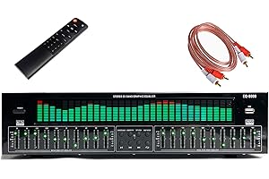 XDTKJDZ Graphic Equalizer Hifi, 31-Band Digital Equalizer, 12 Rhythm Patterns, Double 10 -segment Independent Tuning, Bluetooth 5.4, with Noise Reduction, for Recording Studio