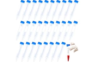 LEDOO Provetta da centrifuga, 60Pz provette da centrifuga in plastica per contenitori di stoccaggio di campioni di laboratorio, provette in plastica sono realizzate in plastica hanno una scala chiara (10ml)