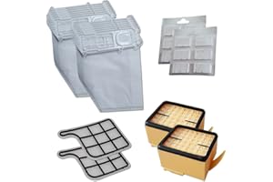MISTERICAMBIUO Mistericambio Kit Risparmio Compatibile Per Vorwerk Folletto Vk 135/136 12 sacchetti+12 profumini+ 2Griglia+2Filtro Hepa